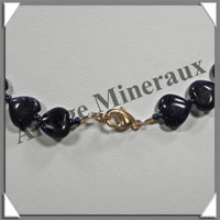 PIERRE DE NUIT (Synthse) - Collier Compos - Coeurs 10 mm - 44 cm - A003