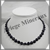 PIERRE DE NUIT (Synthse) - Collier Compos - Coeurs 10 mm - 44 cm - A006 Chine