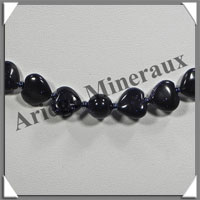 PIERRE DE NUIT (Synthse) - Collier Compos - Coeurs 10 mm - 44 cm - A006