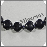 PIERRE DE NUIT (Synthse) - Collier Compos - Coeurs 10 mm - 41 cm - A007