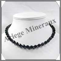 PIERRE DE NUIT (Synthse) - Collier Perles Facetes 8 mm - 41 cm - A013