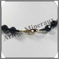 PIERRE DE NUIT (Synthse) - Collier Perles Facetes 8 mm - 41 cm - A013
