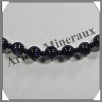 PIERRE DE NUIT (Synthse) - Collier Perles 6 mm - 46 cm - A001