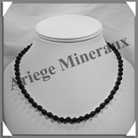 PIERRE DE NUIT (Synthse) - Collier Perles 6 mm - 46 cm - A002