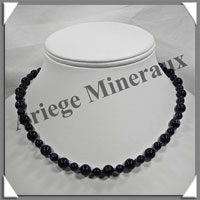PIERRE DE NUIT (Synthse) - Collier Perles 6 et 8 mm en altern - 43 cm - A001
