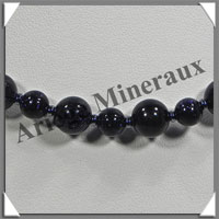 PIERRE DE NUIT (Synthse) - Collier Perles 6 et 8 mm en altern - 43 cm - A001