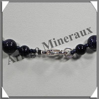 PIERRE DE NUIT (Synthse) - Collier Perles 6 et 8 mm en altern - 43 cm - A001