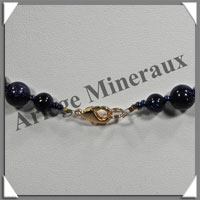 PIERRE DE NUIT (Synthse) - Collier Perles 6 et 8 mm en altern - 43 cm - A002
