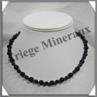 PIERRE DE NUIT (Synthse) - Collier Perles 6 et 8 mm en altern - 43 cm - A003