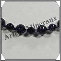 PIERRE DE NUIT (Synthse) - Collier Perles 6 et 8 mm en altern - 43 cm - A003