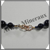 PIERRE DE NUIT (Synthse) - Collier Perles 6 et 8 mm en altern - 43 cm - A003