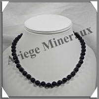 PIERRE DE NUIT (Synthse) - Collier Perles 8 mm - 43 cm - A001