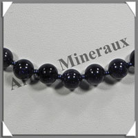 PIERRE DE NUIT (Synthse) - Collier Perles 8 mm - 43 cm - A001