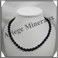 PIERRE DE NUIT (Synthse) - Collier Perles 8 mm - 46 cm - A002