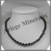 PIERRE DE NUIT (Synthse) - Collier Perles 8 mm - 46 cm - A006