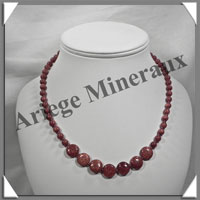 PIERRE de SOLEIL (Synthse) - Collier Compos - 7 Disques 10 mm et Perles 6 mm en dgrad - 43 cm - A001