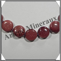 PIERRE de SOLEIL (Synthse) - Collier Compos - 7 Disques 10 mm et Perles 6 mm en dgrad - 43 cm - A001