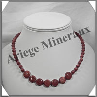 PIERRE de SOLEIL (Synthse) - Collier Compos - 7 Disques 10 mm et Perles 6 mm en dgrad - 43 cm - A002