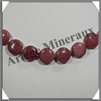 PIERRE de SOLEIL (Synthse) - Collier Compos - 7 Disques 10 mm et Perles 6 mm en dgrad - 43 cm - A002