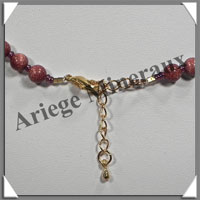 PIERRE de SOLEIL (Synthse) - Collier Compos - 7 Disques 10 mm et Perles 6 mm en dgrad - 43 cm - A002