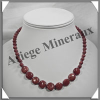 PIERRE de SOLEIL (Synthse) - Collier Compos - 9 Disques 10 mm et Perles 6 mm en dgrad - 43 cm - A003