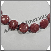 PIERRE de SOLEIL (Synthse) - Collier Compos - 9 Disques 10 mm et Perles 6 mm en dgrad - 43 cm - A003