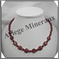 PIERRE de SOLEIL (Synthse) - Collier Compos - 9 Disques 10 mm et Perles 6 mm en dgrad - 43 cm - A003