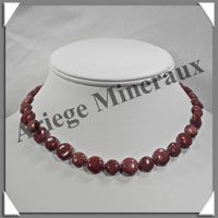 PIERRE de SOLEIL (Synthse) - Collier Compos - Disques 10 et 12 mm alterns - 42 cm - A001