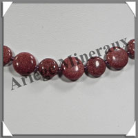 PIERRE de SOLEIL (Synthse) - Collier Compos - Disques 10 et 12 mm alterns - 42 cm - A001