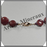 PIERRE de SOLEIL (Synthse) - Collier Compos - Disques 10 et 12 mm alterns - 42 cm - A001