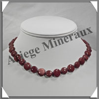 PIERRE de SOLEIL (Synthse) - Collier Compos - Disques 10 et 12 mm alterns - 42 cm - A002