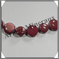 PIERRE de SOLEIL (Synthse) - Collier Compos - Disques 10 et 12 mm alterns - 42 cm - A002