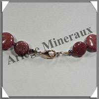 PIERRE de SOLEIL (Synthse) - Collier Compos - Disques 10 et 12 mm alterns - 42 cm - A002