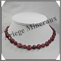 PIERRE de SOLEIL (Synthse) - Collier Compos - Disques 10 et 12 mm alterns - 42 cm - A003