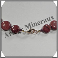 PIERRE de SOLEIL (Synthse) - Collier Compos - Disques 10 et 12 mm alterns - 42 cm - A003