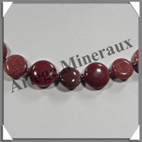 PIERRE de SOLEIL (Synthse) - Collier Compos - Disques 10 et 12 mm alterns - 45 cm - A004