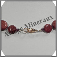 PIERRE de SOLEIL (Synthse) - Collier Compos - Disques 10 et 12 mm alterns - 45 cm - A004