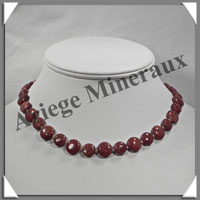 PIERRE de SOLEIL (Synthse) - Collier Compos - Disques 10 et 12 mm alterns - 43 cm - A005