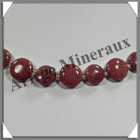 PIERRE de SOLEIL (Synthse) - Collier Compos - Disques 10 et 12 mm alterns - 43 cm - A005