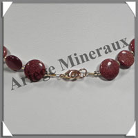 PIERRE de SOLEIL (Synthse) - Collier Compos - Disques 10 et 12 mm alterns - 43 cm - A005