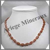 PIERRE de SOLEIL (Naturelle) - Collier Compos - Ovales 10x8 mm - 47 cm - M002