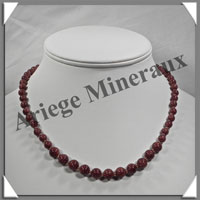 PIERRE DE SOLEIL (Synthse) - Collier Perles 6 et 8 mm en dgrad - 47 cm - A001
