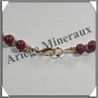 PIERRE DE SOLEIL (Synthse) - Collier Perles 6 et 8 mm en dgrad - 47 cm - A001