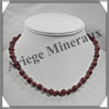 PIERRE DE SOLEIL (Synthse) - Collier Perles 6 et 8 mm en altern - 47 cm - A002 Chine