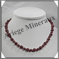 PIERRE DE SOLEIL (Synthse) - Collier Perles 6 et 8 mm en altern - 47 cm - A002