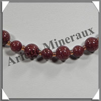 PIERRE DE SOLEIL (Synthse) - Collier Perles 6 et 8 mm en altern - 47 cm - A002