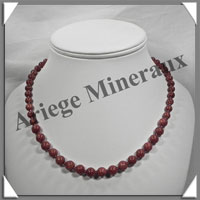 PIERRE DE SOLEIL (Synthse) - Collier Perles 6 et 8 mm en dgrad - 43 cm - A005