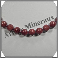 PIERRE DE SOLEIL (Synthse) - Collier Perles 6 et 8 mm en dgrad - 43 cm - A005