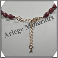 PIERRE DE SOLEIL (Synthse) - Collier Perles 6 et 8 mm en dgrad - 43 cm - A005