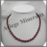 PIERRE DE SOLEIL (Synthse) - Collier Perles 6 et 8 mm en dgrad - 43 cm - A006